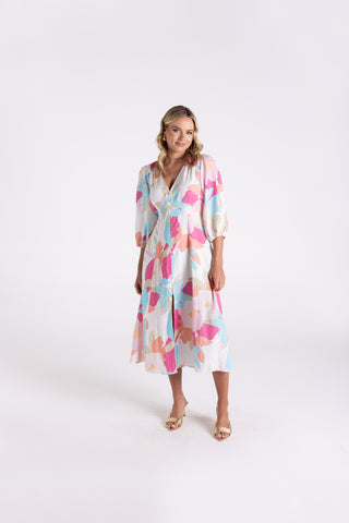 ANNA PRINT MIDI DRESS