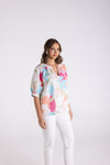 ANNA PRINT KEYHOLE TOP
