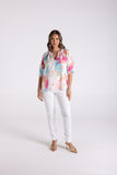 ANNA PRINT KEYHOLE TOP