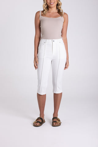 SATEEN CAPRI PANT WHITE