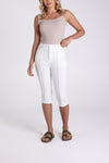 SATEEN CAPRI PANT WHITE