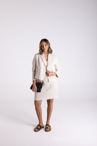 LINEN TWEED SKIRT
