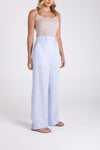 WIDE LEG LINEN PANT ICE BLUE