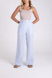 WIDE LEG LINEN PANT ICE BLUE