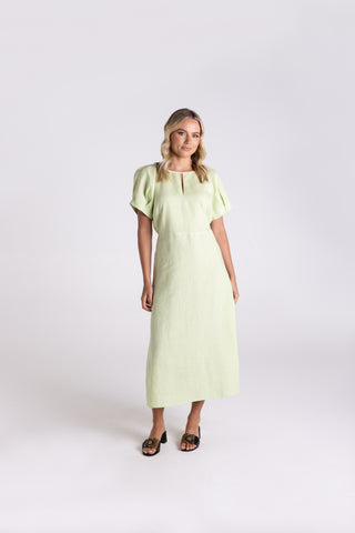 LINEN MIDI DRESS