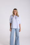 LINEN VISCOSE STRIPE TOP