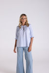 LINEN VISCOSE STRIPE TOP
