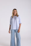 LINEN VISCOSE STRIPE TOP