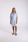 LINEN VISCOSE STRIPE DRESS