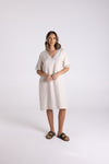 V NECK DRESS WITH LACE DETAIL