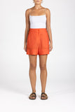 LINEN BURNT ORANGE SHORT