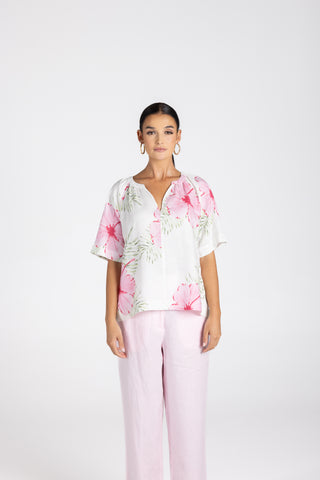 LINEN TROPICAL TOP
