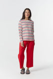 ORIGINAL MULTI STRIPE L/S TEE RED Red