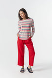 ORIGINAL MULTI STRIPE L/S TEE RED Red