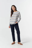 ORIGINAL MULTI STRIPE L/S TEE BLUE