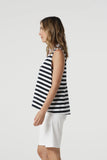 SLEEVELESS STRIPE POLO