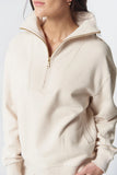 RUGGED 1/2 ZIP COTTON SWEATER