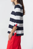 TRACK 3/4 SLEEVE COTTON JERSEY NAVY