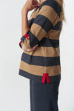 TRACK 3/4 SLEEVE COTTON JERSEY ICED COFFEE