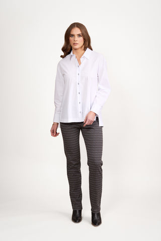 COTTON SHIRT WITH SIDE SPLITS