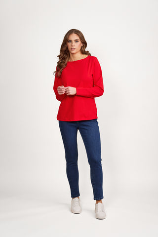 COTTON BOAT NECK TOP