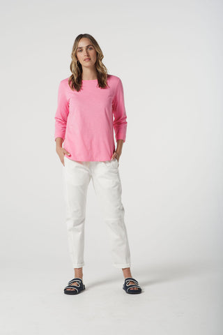STRETCH WOVEN JOGGER CROPPED WHITE