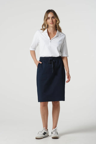 RIB WAISTBAND COTTON SKIRT