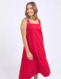 LOURDES DRESS CRIMSON