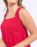 LOURDES DRESS CRIMSON