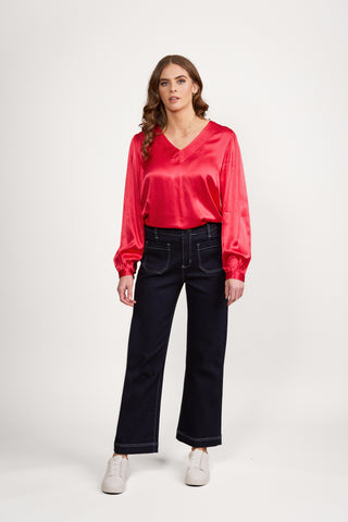 WIDE LEG ANKLE GRAZER JEAN