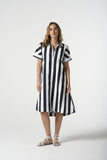 COTTON NAVY STRIPE DRESS