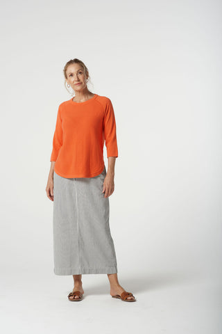3/4 SLEEVE RAGLAN COTTON JUMPER Orange
