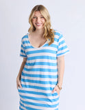MAEVE MIDI DRESS AZURE STRIPE