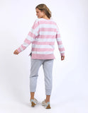 BILLIE BLOCK STRIIPE CREW SOFT PINK