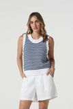 KNIT VEST NAVY/WHITE