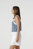 KNIT VEST NAVY/WHITE