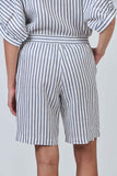 LINEN BLUEBERRY STRIPE SHORT