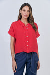 LINEN SHIRT RED
