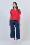LINEN SHIRT RED