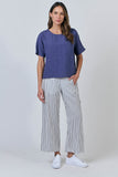 LINEN BLUEBERRY STRIPE PANT