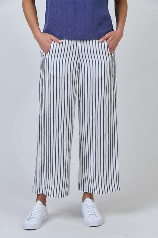 LINEN BLUEBERRY STRIPE PANT