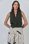 LINEN LICORICE TOP