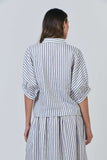 LINEN BLUEBERRY STRIPE SHIRT