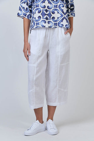 LINEN PANT WIDE LEG WHITE