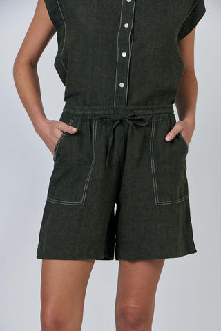 LINEN LICORICE SHORT