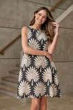 LINEN DRESS DATE PALM