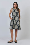LINEN DRESS DATE PALM