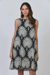 LINEN DRESS DATE PALM