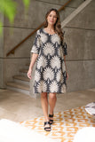 LINEN DRESS DATE PALM