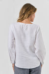 AMIRA WHITE LINEN TOP